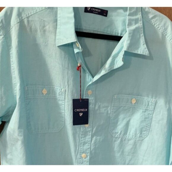New Cremieux Classic LIght Blue Size 2xT Button Up Shirt Short Sleeve - Picture 4 of 4